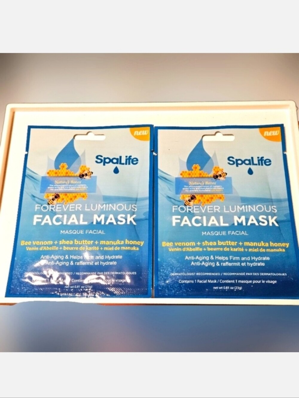NWT 》2×《 SPA LIFE NATURE'S BOTOX FOREVER LUMINOUS FACIAL MASKS!